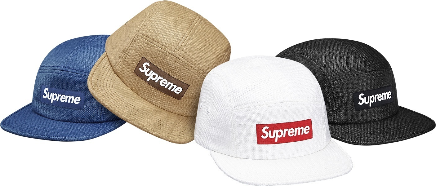 Rafia Basketweave Camp Cap
